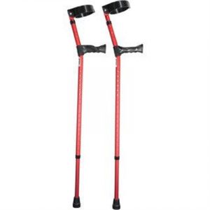 Fitness Mania - Double Adjustable Forearm Crutches with Anatomical Grip (Red)