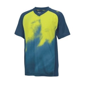 Fitness Mania - Wilson Smoke Print Kids Boys Crew Tennis T-Shirt - Pacific Teal/Solar Lime