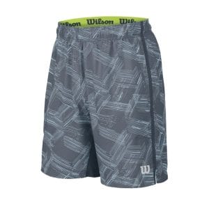 Fitness Mania - Wilson Summer Perspective Stretch 8" Woven Mens Tennis Shorts - Coal/Blue Mirage Print/Silver