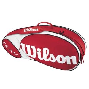 Fitness Mania - Wilson Team Triple Tennis Racquet Bag - White/Red