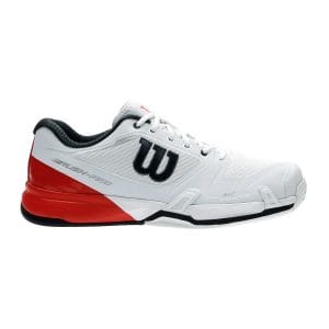 Fitness Mania - Wilson Rush Pro 2.5 AC Mens Tennis Shoes - White/Fiery Red/Ebony