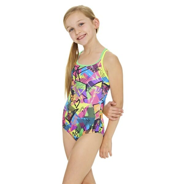 Fitness Mania – Zoggs Street Girl Duoback Kids Girls One Piece Swimsuit – Multi