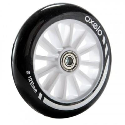 Fitness Mania – 1 x 125 mm Scooter Wheel with Bearings _PIPE_ Black
