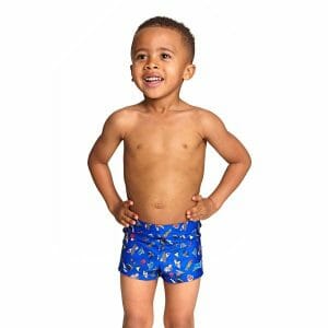 Fitness Mania - Zoggs Surfs Up Toddler Boys Hip Racer Swimming Trunk - Blue Multi