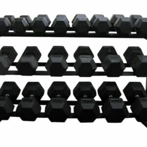 Fitness Mania - Force USA Rubber Hex Dumbbell Rack - 3 Tier