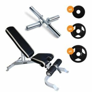 Fitness Mania - Force USA FID Bench & Dumbbell Package - Cast Iron Weight Plates